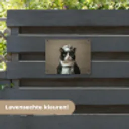 Kat - Kokskleding - Zwart - Wit tuinposter los doek klein -sfeer3