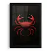 Krab - Rood - Vissen - Schaaldieren fotolijst zwart zonder passe partout klein -3d