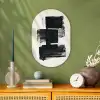 Rechthoeken - Penseelstreken - Abstract - Zwart Wandcirkel Ovaal Forex klein -sfeer2