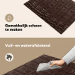 Krokodil - Leer - Bruin Inductie beschemer met haakjes klein -ky-schoon-nl