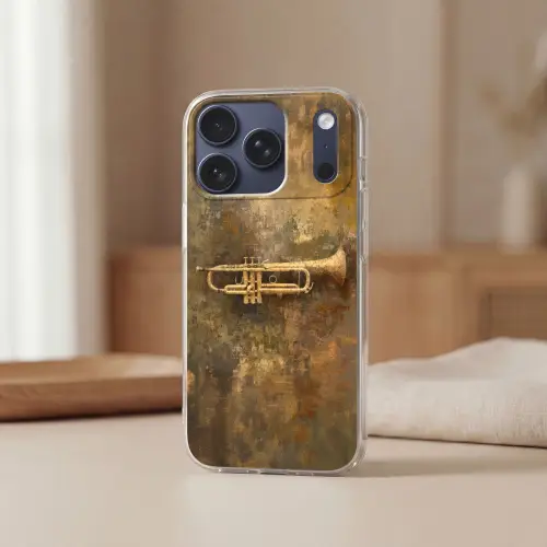Trompet - Geel - Muzikaal Telefoonhoesje iPhone 17 Pro klein -sfeer2