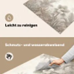 Jungle - Tropisch - Natuur -Vintage - Beige Inductie beschemer met haakjes klein -ky-schoon-de