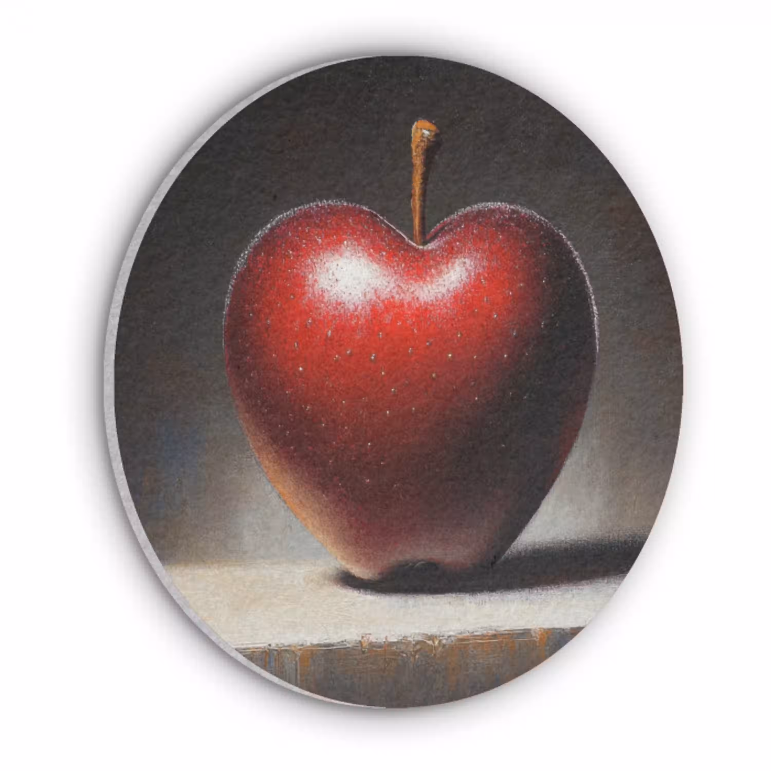 Apple - Hart - Rood Akoestische PET Vilt - Rond klein -3d