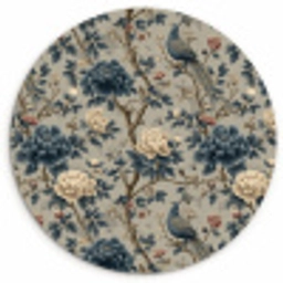 Pauw - Bloemen - Blauw Wandcirkel kunststof plaat 5mm dik klein 188 -3d