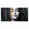 Gezicht - Vrouw - Penseelstreken - Abstract Muismat XXL klein -3d_leeg