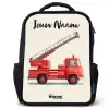 Brandweerwagen - Getekend - Rood Rugzak - Zwart middel -3d