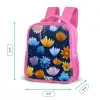 Bloemen op een donkerblauwe achtergrond Kinderrugzak - Roze middel -productfoto_formaten