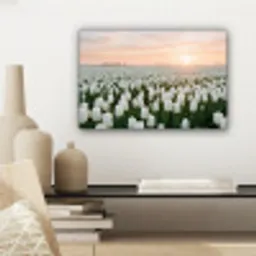 Tulpen - Landschap - Wit canvas 2cm klein -sfeer6