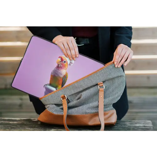 Papegaai - Koksmuts - Pilaar - Vogel laptophoes neopreen klein -tas