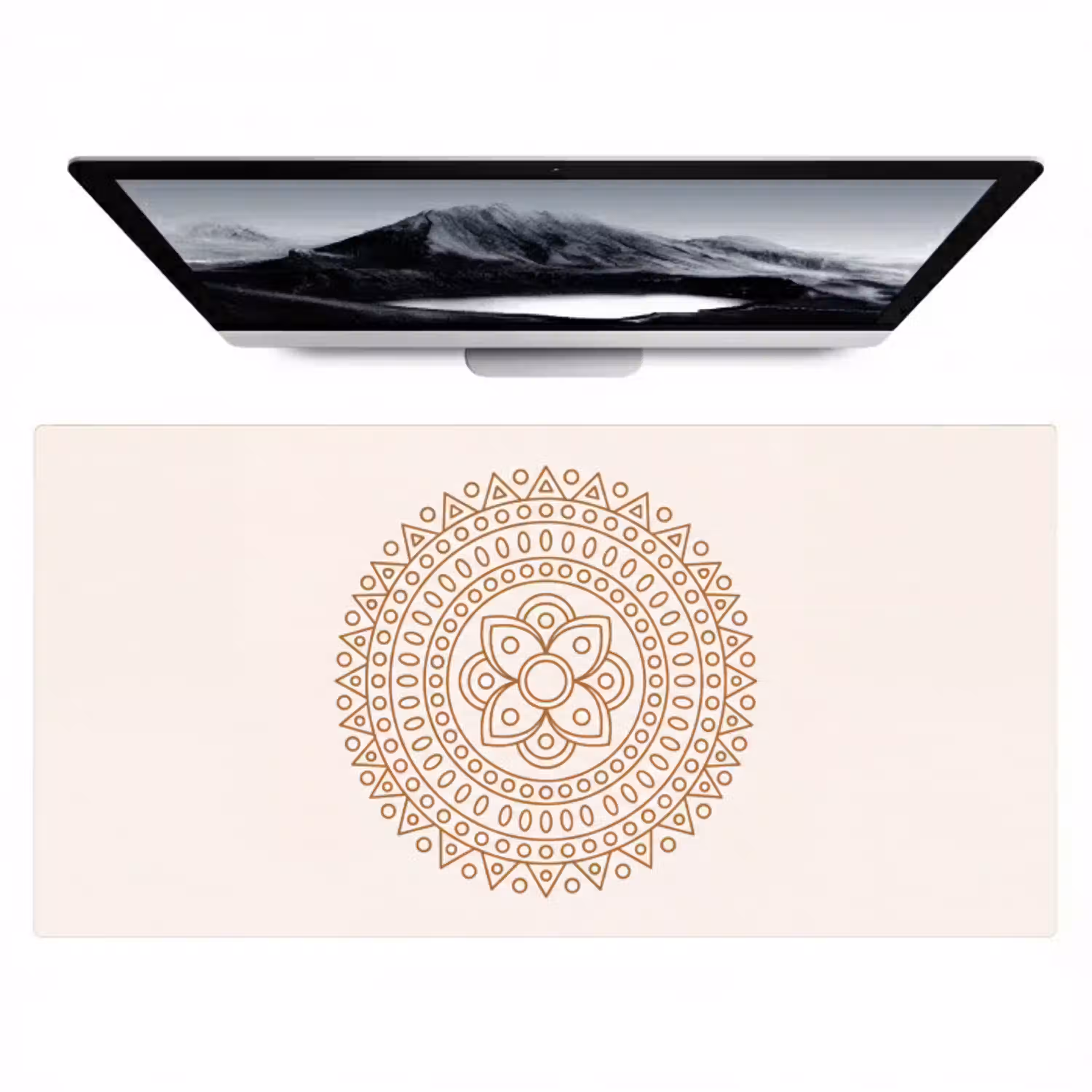 Mandala - Geometrisch - Abstract - Oosters - Bruin Muismat XXL klein -zzz3d