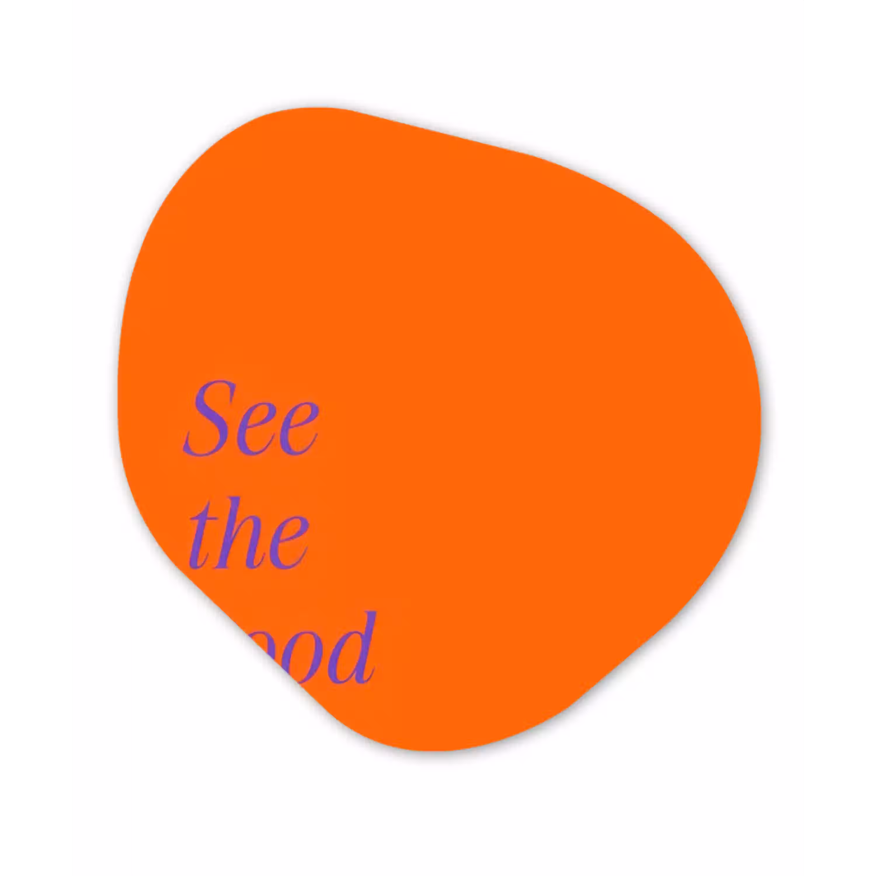See te good - Paars - Oranje Wandcirkel Organisch Forex 3mm klein -3d
