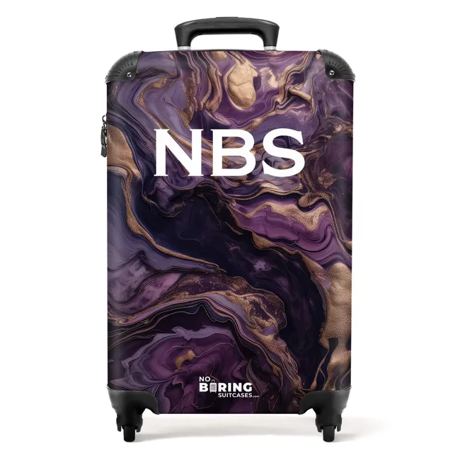 Koffer - Paars marmer met goud