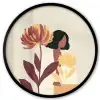 Vrouw - Minimalistisch - Bloem Fotolijst rond zonder passe partout klein -3d