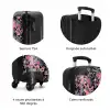 Tropisch vlinder patroon roze blauw NBS - Handbagage koffer - Kinderen Unisex middel zzzzzzzbolletjes_FR