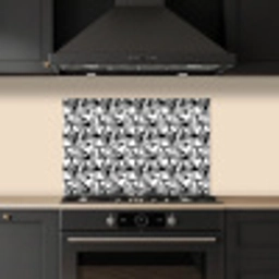 Geometrie - Driehoeken - Zwart - Wit keuken achterwand spatscherm klein 900 -sfeer1
