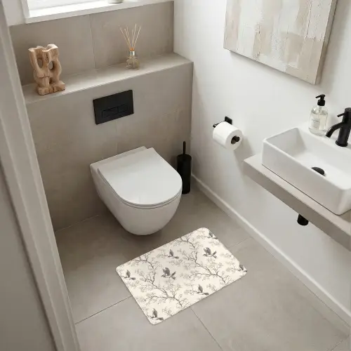 Takken - Vogels - Beige WCmat klein 1009 -sfeer1