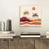 Palmbomen - Abstract - Zon - Heuvels aluminium wit klein -sfeer1