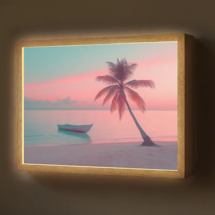 Zee - Boot - Zonsondergang Light Box met batterij (Wandlamp) middel -z3d_website