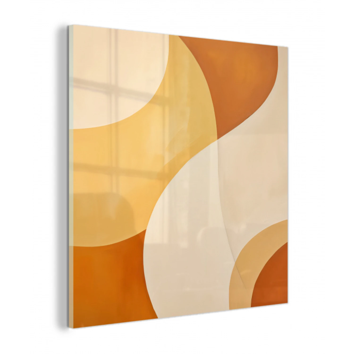 Abstract - Patroon - Modern - Beige - Oranje plexiglas 5mm klein -z3d