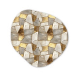 Mozaïek - Marmer - Goud Wandcirkel Organisch Forex 3mm klein 629 -3d