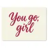 you go girl - Rood - Wit muismat rubber klein -3d