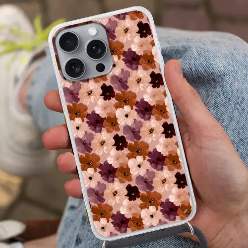 Bloemen - Abstract - Aardetinten Hoesje iPhone 16 Pro Max met koord klein 804 -sfeer3
