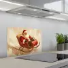 Kerst - Slee - Kerstman keuken achterwand spatscherm klein -3d_schuin