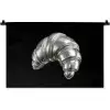 Croissant - Metaal - Zilver Wandkleed katoen klein -zz3d