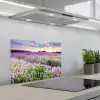 Bloemen - Lavendel - Paars - Lucht - Zonsondergang - Weide - Natuur keuken achterwand spatscherm klein -3d_schuin