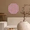 Plaid - Patroon - Schotse - Roze Wandcirkel behangsticker klein 186 -sfeer1