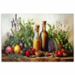 Stilleven - Kruiden - Specerijen - Fruit - Kleurrijk poster papier klein -3d