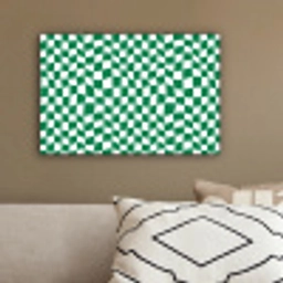 Schaakbord - Golvend - Groen canvas 2cm klein 34 -sfeer3