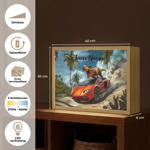 Sportauto - Rood - Dino Light Box met batterij (Wandlamp kind) middel -USP_websiteoverzichtNL