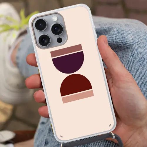 Zandloper - Symmetrisch - Rood - Paars Hoesje iPhone 16 Pro Max met koord klein -sfeer3