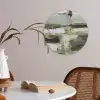 Penseelstreken - Groen - Abstract - Japandi Akoestische PET Vilt - Rond klein -sfeer3