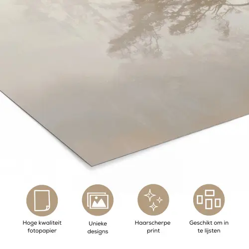 Boom - Oosterse stijl - Landschap poster papier klein -closeup_NL