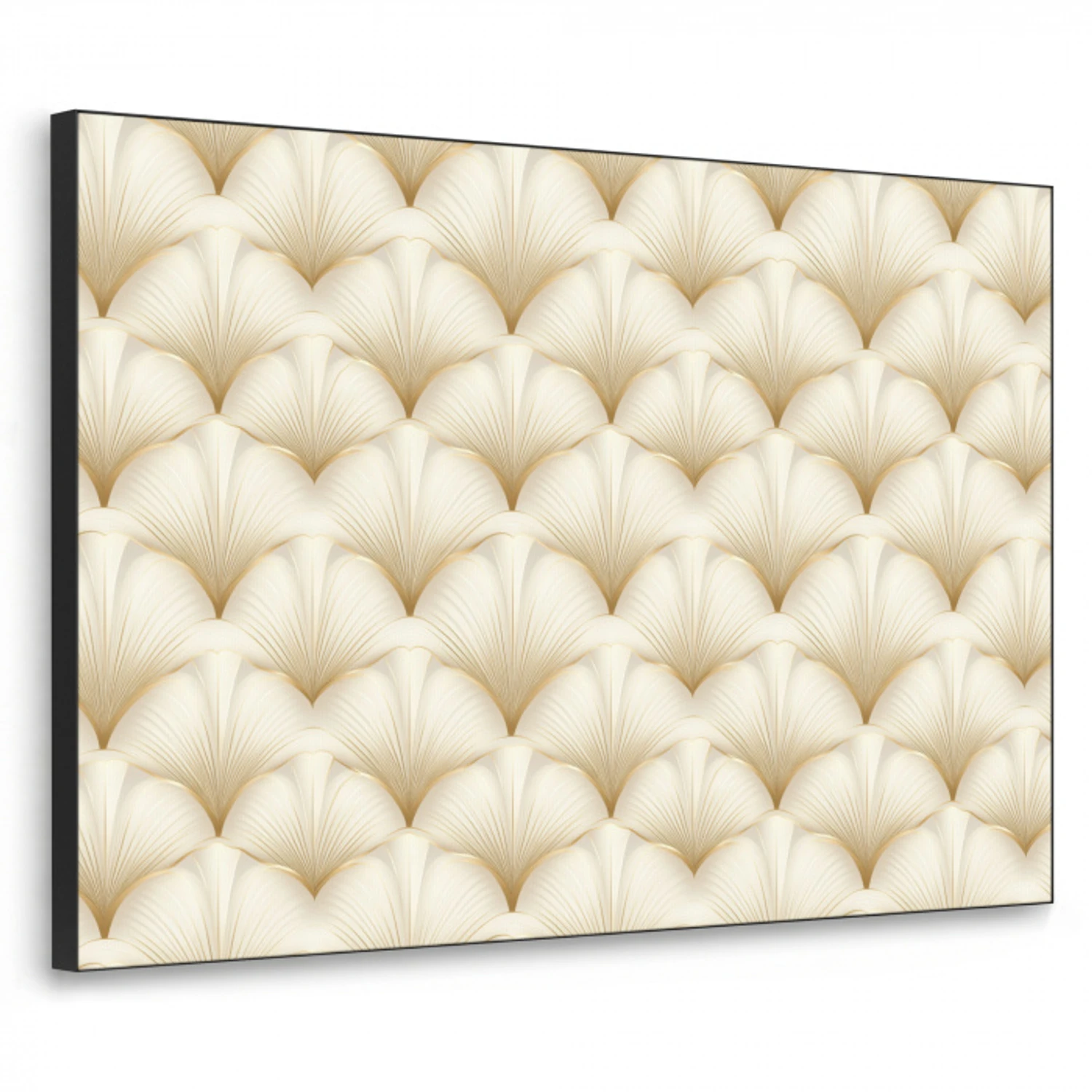 Waaier - Motief -  Goud Textielframe zwart klein 947 -3d