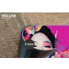 Vrouw - Portret - Abstract - Paars Placemat vinyl groot -closeup