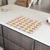 Patroon - Beige - Hartjes - Bloemen Inductie beschermer vinyl 3mm klein 276 -sfeer8