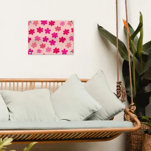 Bloemen - Patroon - Roze tuinposter los doek klein -sfeer7