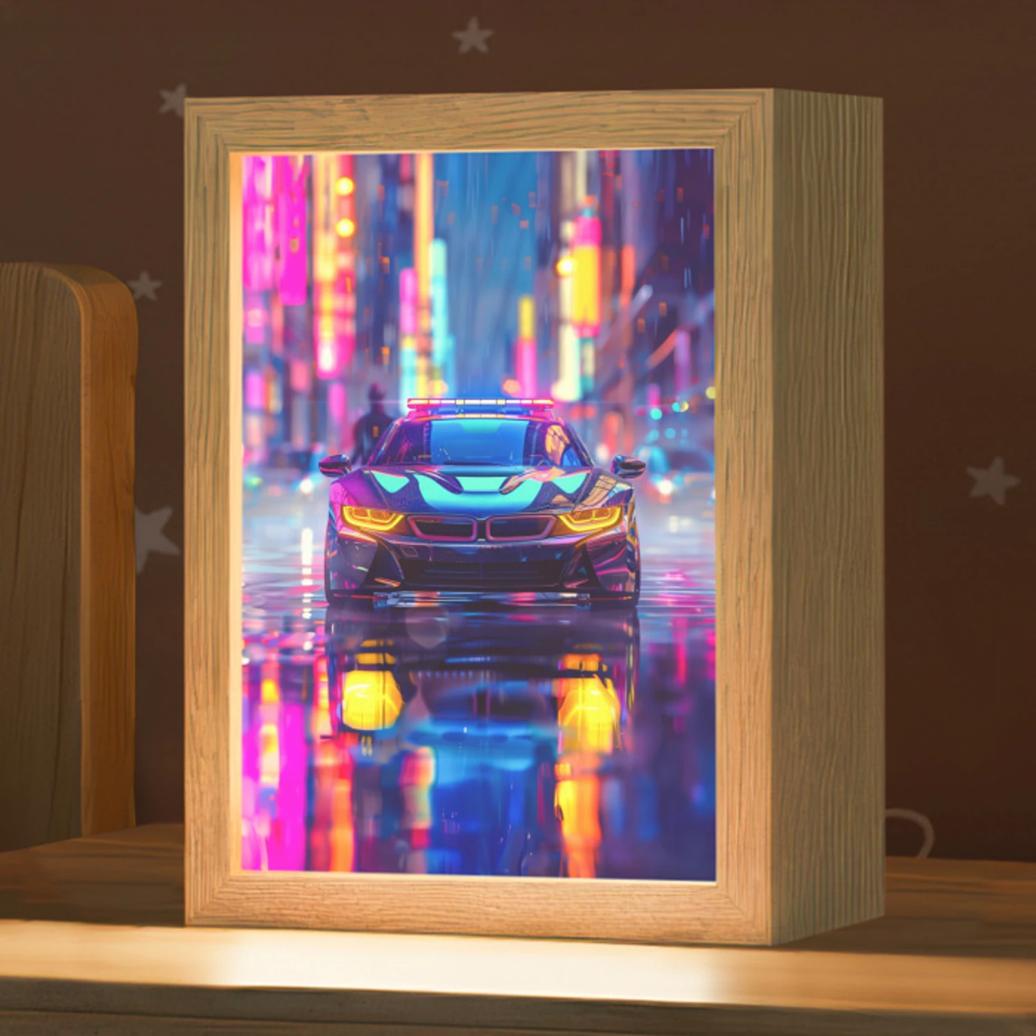 Auto - Politie - Stad - Jongens - Kleurrijk Light Box met kabel klein -zzz_3d_website