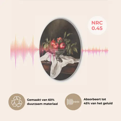 Granaatappels - Klassiek - Vintage Akoestische PET Vilt - Rond klein -USP_NL