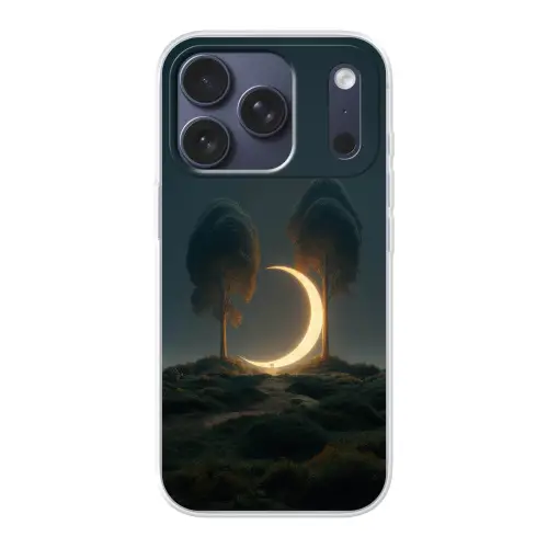 Maan - Bomen - Wandeling Telefoonhoesje iPhone 17 Pro klein -3d