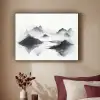 Bergen - Mistig - Water - Wit Textielframe - compleet frame klein -sfeer1