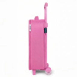 Bruin konijntje met roze bellen Kinderkoffer - Roze klein -productfoto_zijkant