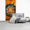 Mozaïek - Zon - Geel - Cirkel fotobehang vinyl groot -slaapkamer