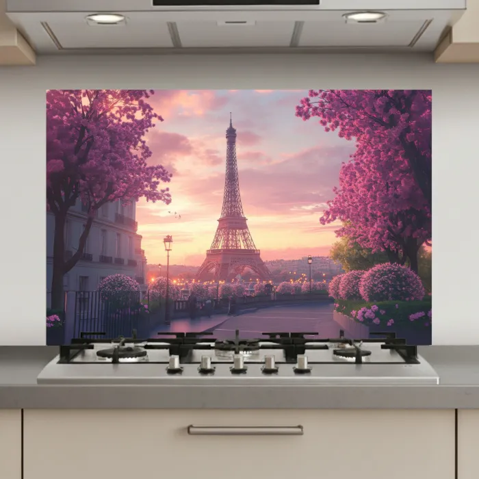 Eiffeltoren - Parijs - Roze keuken achterwand spatscherm klein -3d_website