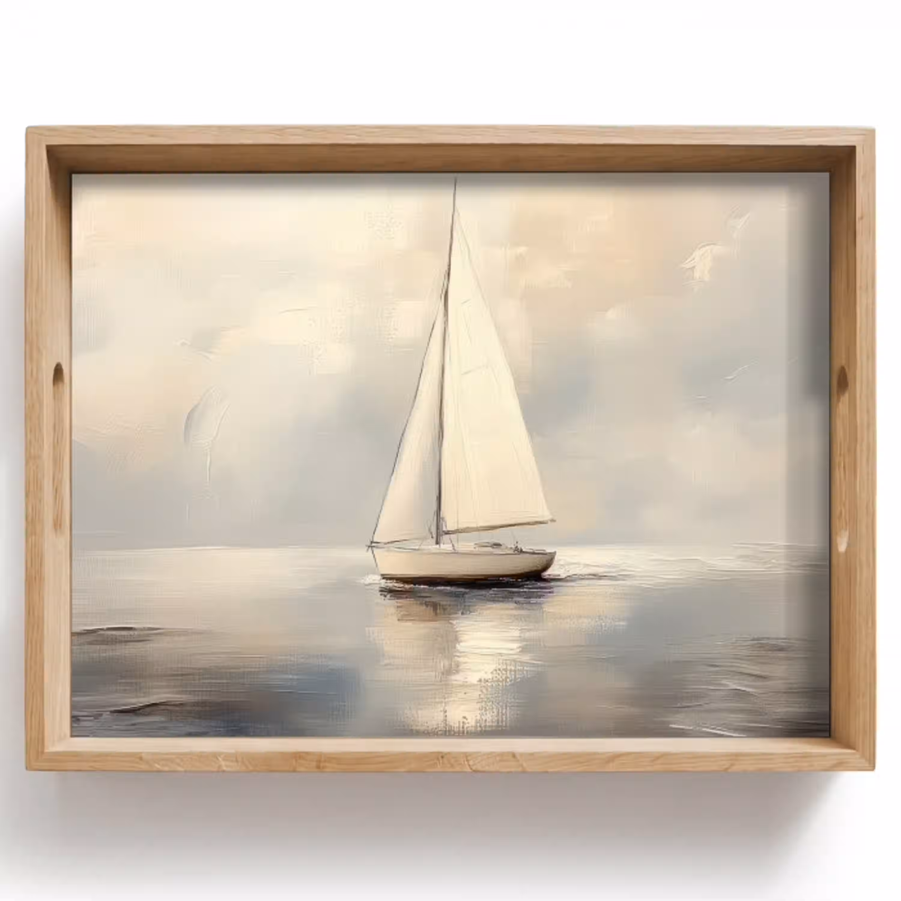 Zeilschip - Zee - Bewolkt Dienblad Rechthoek middel -z3d_shopping