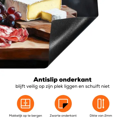 Borrelplank - Stilleven - Vintage Inductie beschermer vinyl 3mm klein -zzzzzzz-td-onderkant