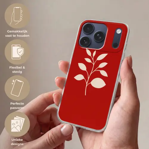 Silhouet - Bladeren - Tak Telefoonhoesje iPhone 17 Pro klein -sfeer3_NL